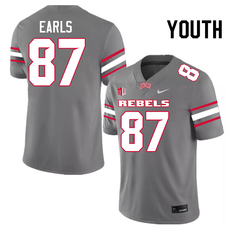 Youth #87 Christian Earls UNLV Rebels College Football Jerseys Stitched-Grey